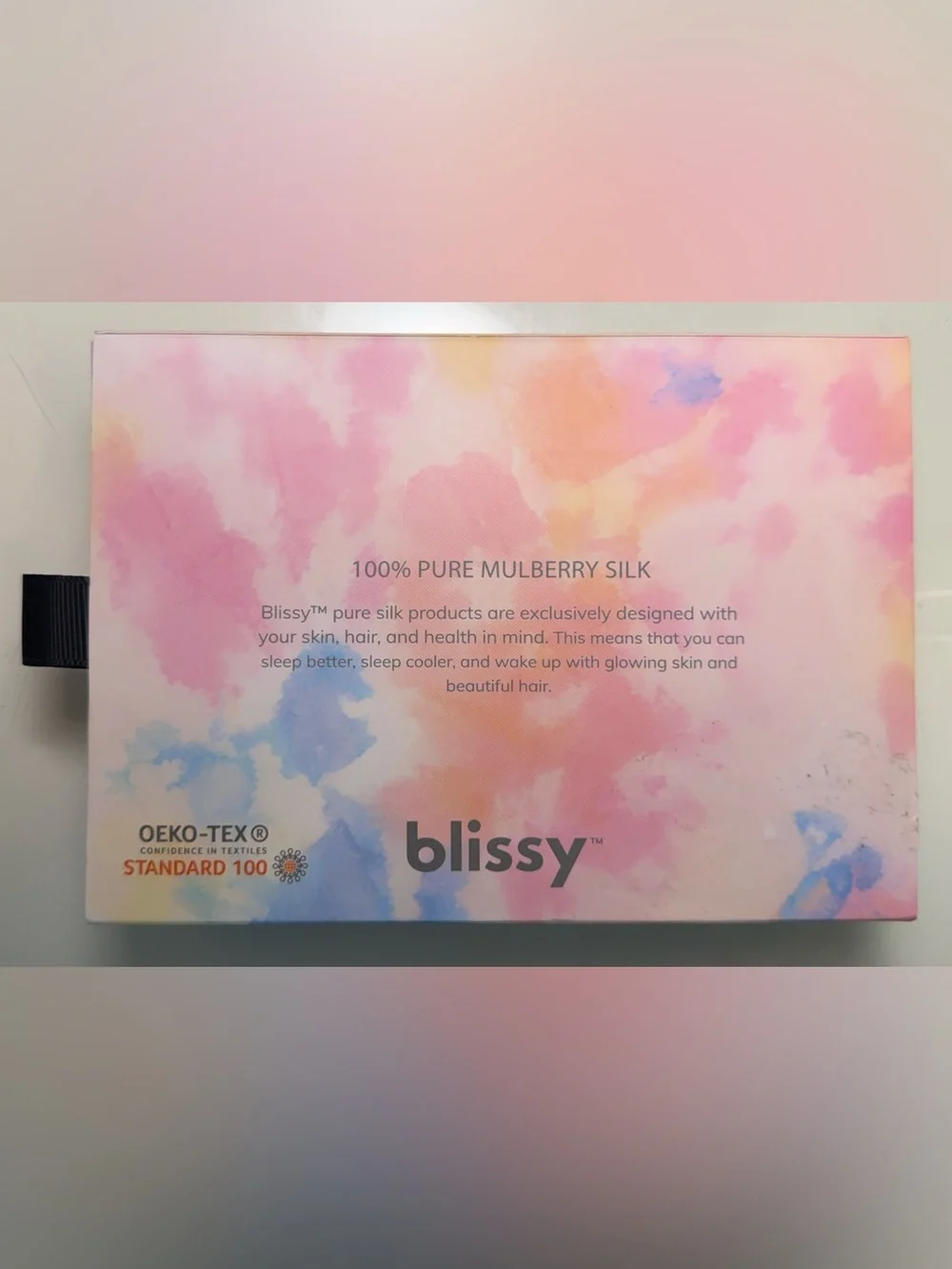 Blissy Yellow Tie Die 100% Mulberry Silk Sleep Mask with Travel Pouch NIB